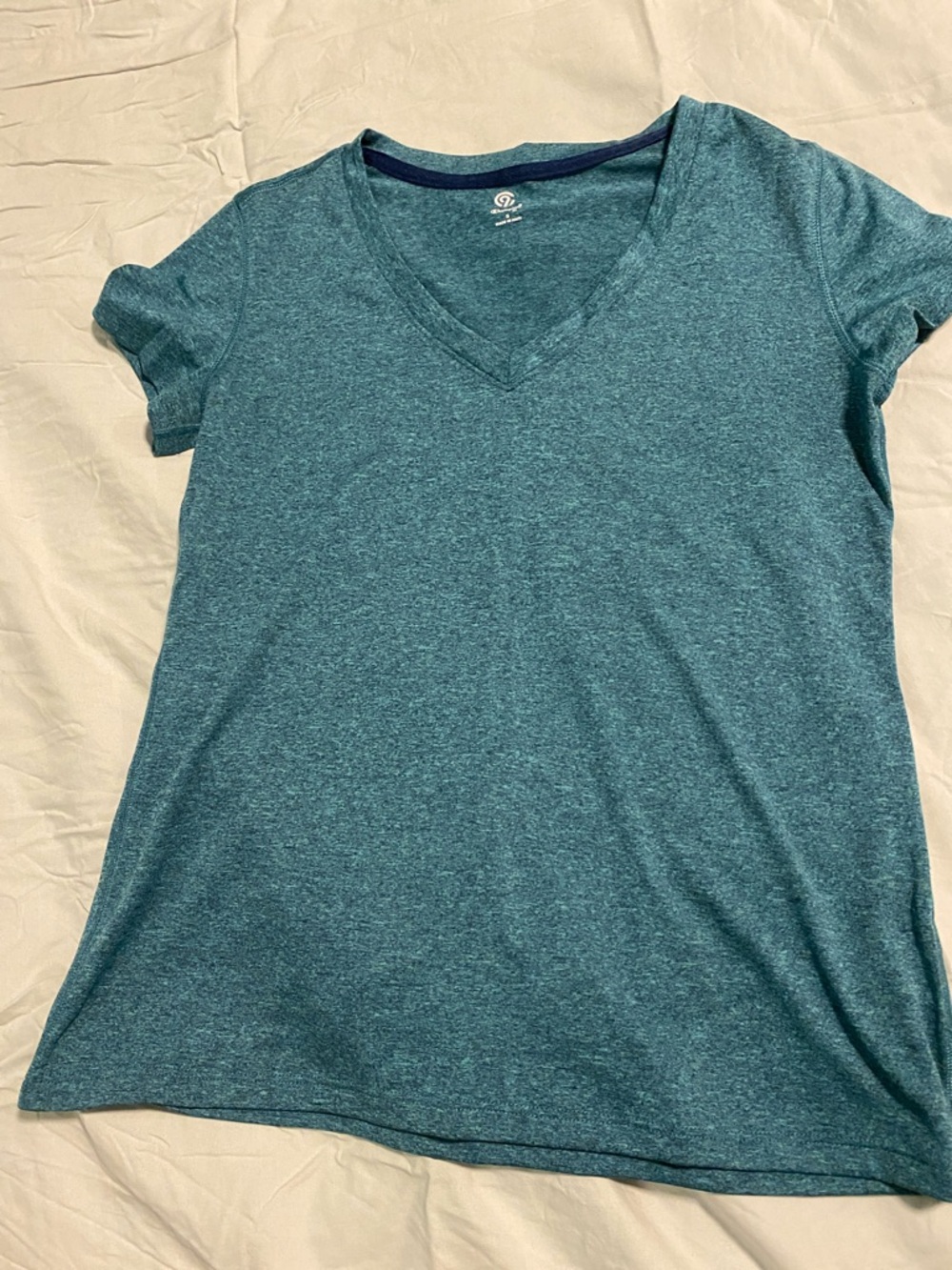 Champion Heather Teal V-Neck Short Sleeve Tee